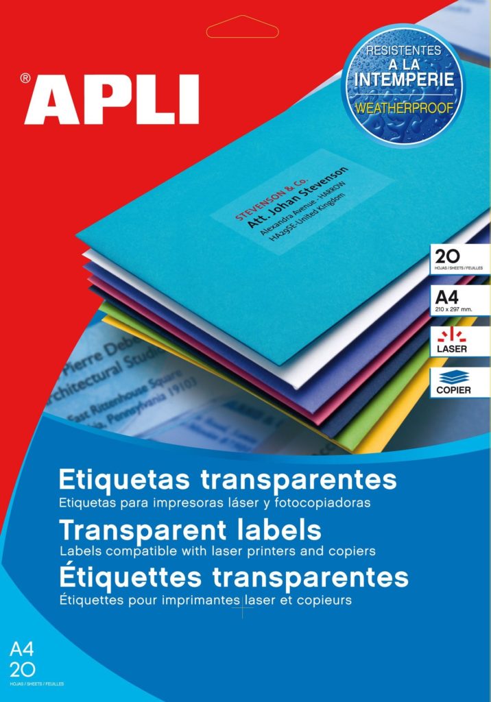 APLI Transparenta polyesteretiketter